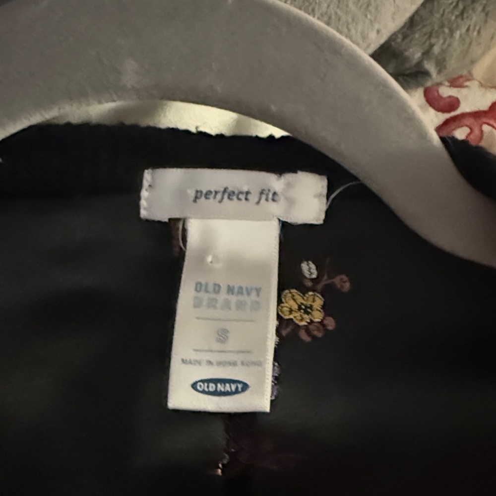 Old Navy Black Sweater with Floral Interior